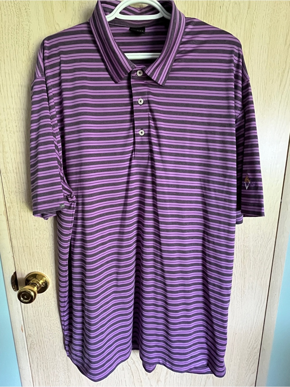 DUNNING Golf Polo Purple & Grey PINE VALLEY Golf Club XXL